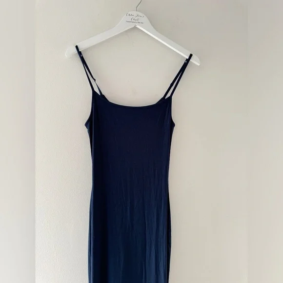 SKIMS Navy Lounge Sleeveless Maxi Dress L - Picture 9 of 9